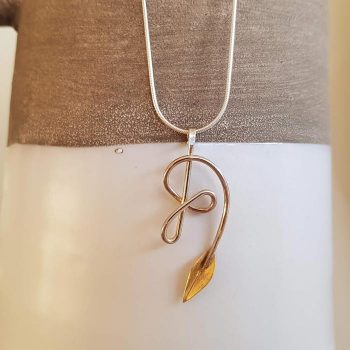Silver Knot and Leaf Necklace
