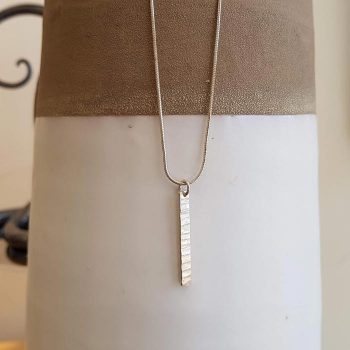 Silver Hammered Drop Necklace