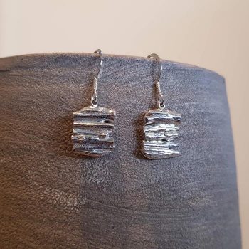 Silver Cast Willow Earrings