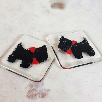 Fused Glass Scottie Coasters