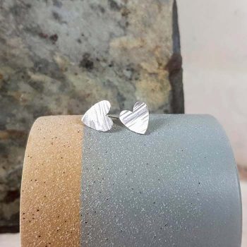 Heart Shaped Silver Studs