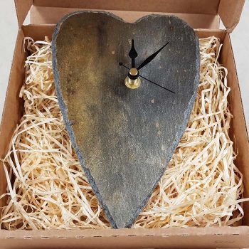 Slate Heart Wall Clock