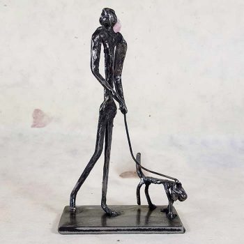 Metal Sculpture, Man and His Dog
