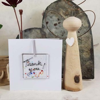 Thank You Card With Fused Glass Decoration