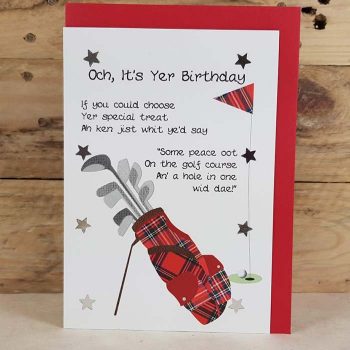 Scottish Birthday Card Golf Bag