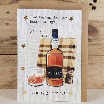 Scottish Birthday Card Whisky Bottle