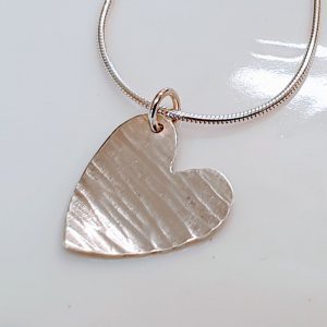 Larger Silver Heart Pendant Detail