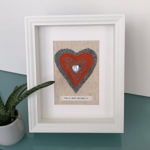 HARRIS TWEED HEART PICTURE, HOME IS WHERE THE HEART IS