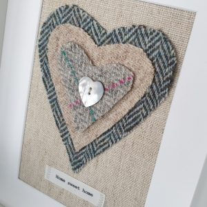 HARRIS TWEED HEART PICTURE…HOME SWEET HOME DETAIL