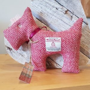 HARRIS TWEED SCOTTIE DOG RED HERRINGBONE