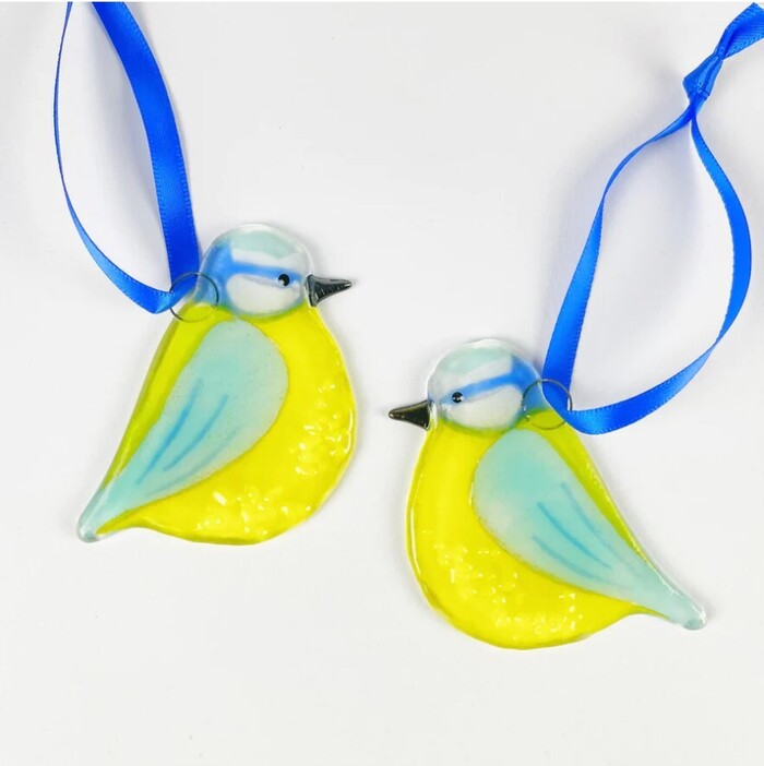 BLUE TIT GLASS DECORATION | Art Room 59