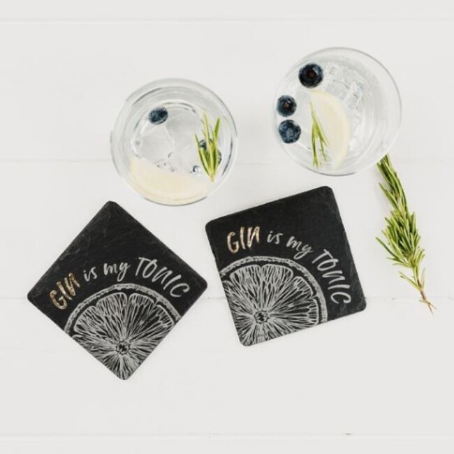 SET OF 2 GIN AND TONIC COASTERS