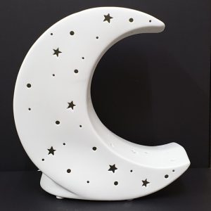 CERAMIC MOON SHAPED LAMP DETAIL