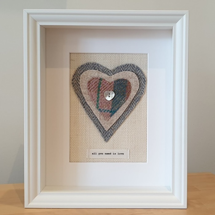 FRAMED HEART PICTURE ALL YOU NEED IS LOVE
