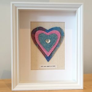 FRAMED HEART PICTURE ALL YOU NEED IS LOVE