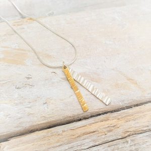 DOUBLE DROP SILVER AND GOLD VERMEIL PENDANT