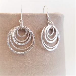 LARGE MULTI LINK SILVER EARRINGS