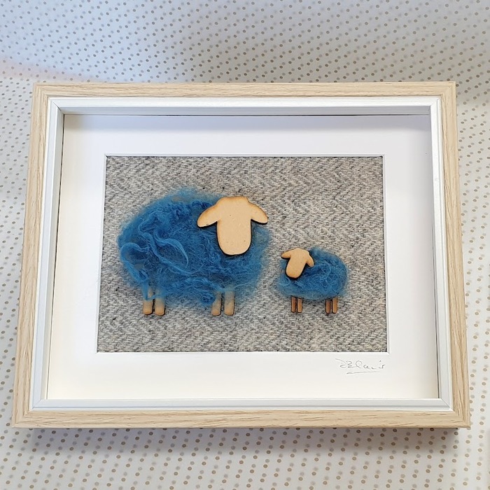 BLUE SHEEP AND HARRIS TWEED PICTURE