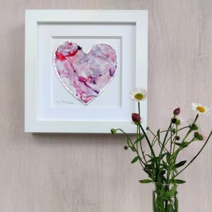 FRAMED ORIGINAL PINK HEART