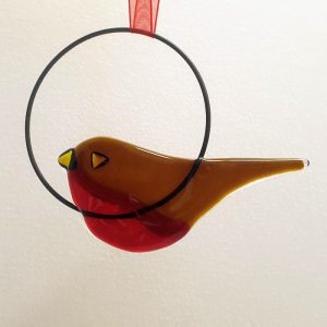 GLASS ROBIN DECORATION