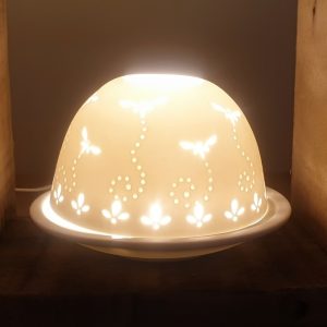 PORCELAIN TEALIGHT HOLDER DRAGONFLY