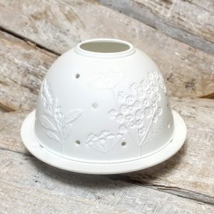 PORCELAIN TEALIGHT HOLDER FLOWER DETAIL