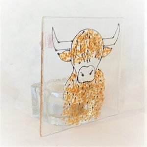 HIGHLAND COO GLASS TEA LIGHT HOLDER DETAIL