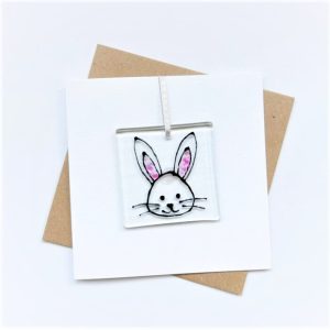 BUNNY GLASS DECORATION CARD