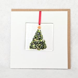 CHRISTMAS TREE GLASS DECORATION CARD