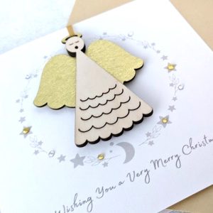 GOLDEN ANGEL DECORATION CARD 1