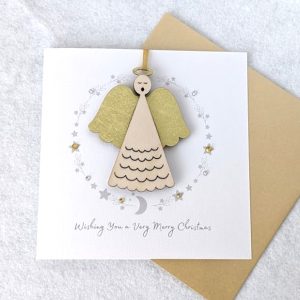 GOLDEN ANGEL DECORATION CARD