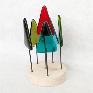 MULTI COLOURED FUSED GLASS TREES DETAIL