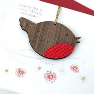 ROBIN DECORATION FESTIVE CARD 1