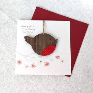 ROBIN DECORATION FESTIVE CARD