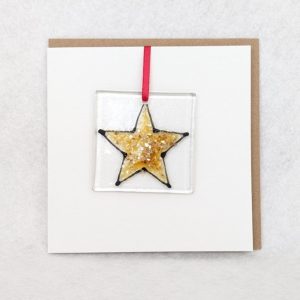 STAR GLASS DECORATION CARD