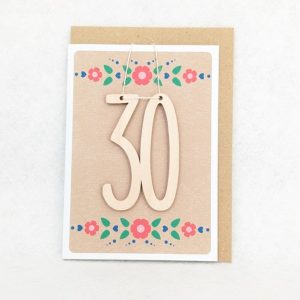 30TH BIRTHDAY WOODEN DECORATION CARD