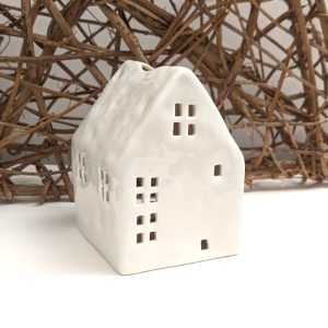 CERAMIC HOUSE CANDLE HOLDER