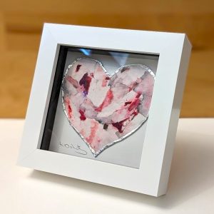 FRAMED ORIGINAL ,PINK HEART