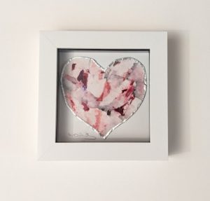 FRAMED ORIGINAL ,PINK HEART DETAIL