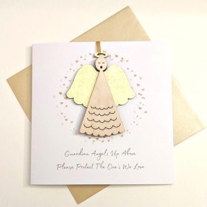 GUARDIAN ANGEL DECORATION GREETINGS CARD