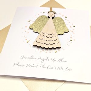 GUARDIAN ANGEL DECORATION GREETINGS CARD DETAIL