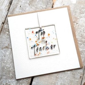 TOP TEACHER GLASS DECORATION CARD