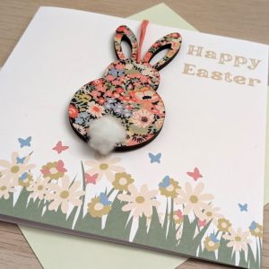 EASTER CARD WITH BUNNY DECORATION DETAIL
