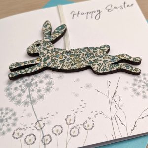 EASTER CARD WITH LEAPING HARE DECORATION DETAIL